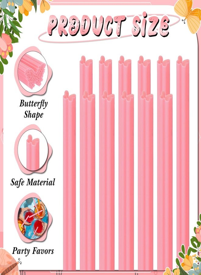 Potchen 100 Pcs Butterfly Shape Plastic Straws 9 Inch Disposable Drinking Cute Straws for Butterfly Spring Party Bachelorette Birthday Wedding Baby Shower Party Favor Supplies (Pink) - Image 4